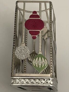 Bath & Body Works Silver Ornament Soap Holder with Red and Green Accents